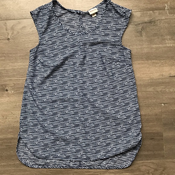 🌸Merona Cap Sleeve Blue Printed Blouse - Picture 1 of 5